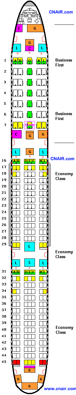 美國大陸航空公司波音767-400 (International) 機型